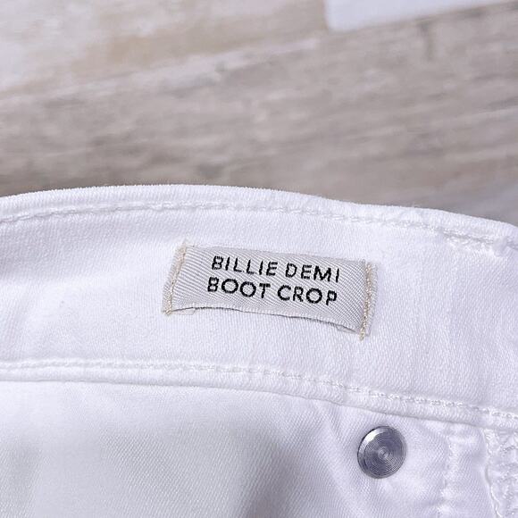 J CREW 9" Mid Rise Demi Boot Crop Jeans White Stretch Womens 25P 25 Petite - Picture 7 of 9